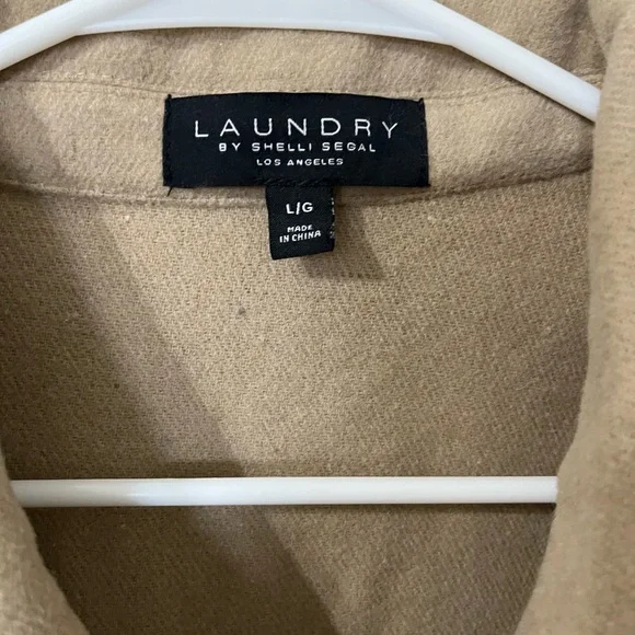 Laundry‎ by Shelli Segal Shacket fringe Tan NWT large - Picture 4 of 4